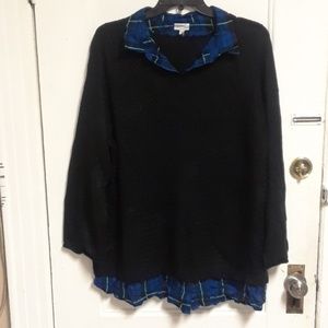 Avenue V Neck Sweater with Collar 5